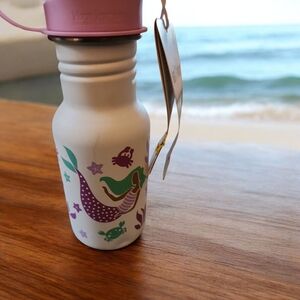 Mermaid Design Water Bottle - White and Purple